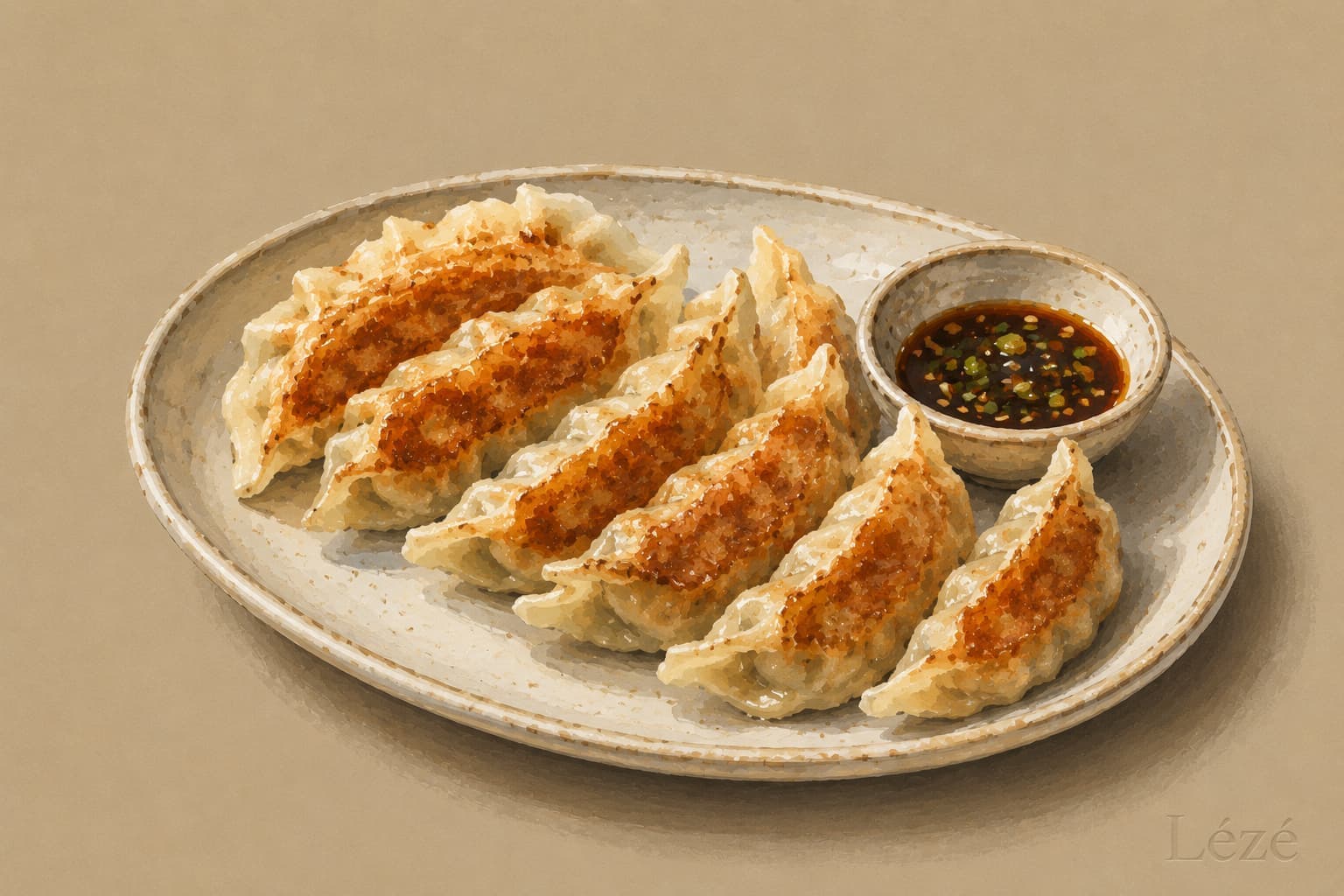 Pan-fried pork gyoza